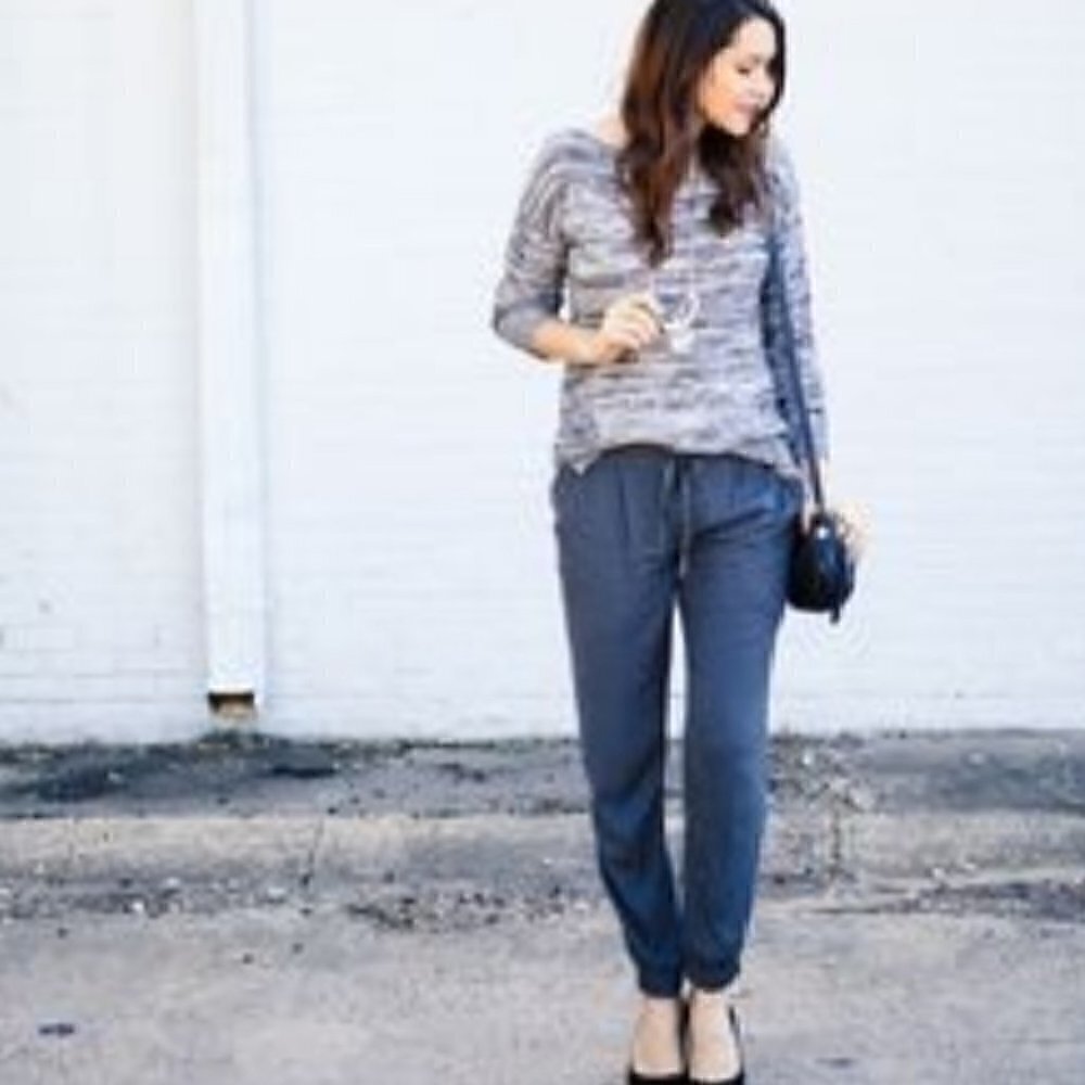 Splendid Blue Slouchy Oversized Pullover Sweater